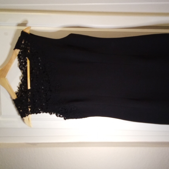 Elie Tahari Black Shift Sleeveless Dress with Lace Size 4 - Picture 5 of 11